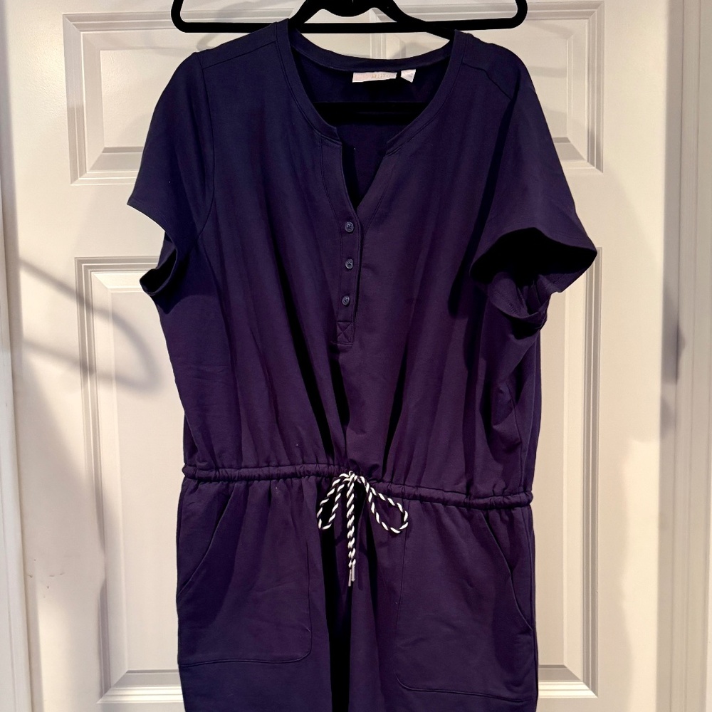 Belle by Kim Gravel navy knit drawstring dress size 2x Petite